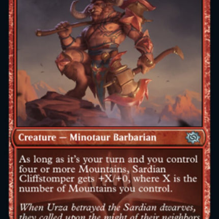 Sardian Cliffstomper (Promo Pack) [The Brothers' War Promos]