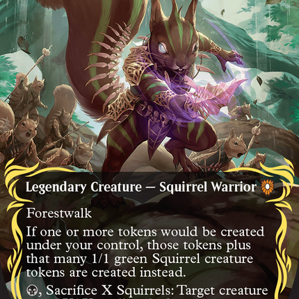 Chatterfang, Squirrel General (Borderless) (Raised Foil) [Bloomburrow Commander]
