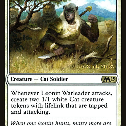 Leonin Warleader [Core Set 2019 Prerelease Promos]