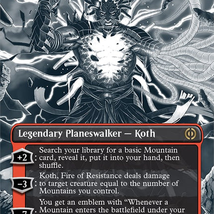 Koth, Fire of Resistance (Borderless Manga Step-and-Compleat Foil) [Phyrexia: All Will Be One]