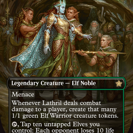 Lathril, Blade of the Elves (Borderless) (Mana Foil) [Foundations]