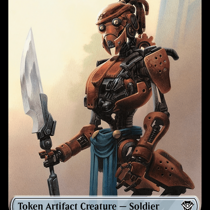 Elemental (0014) // Soldier (0026) Double-Sided Token [Outlaws of Thunder Junction Commander Tokens]