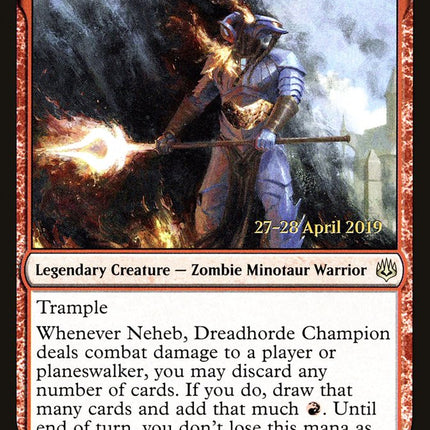 Neheb, Dreadhorde Champion [War of the Spark Prerelease Promos]
