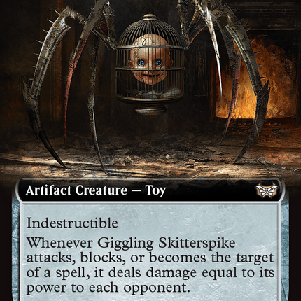 Giggling Skitterspike (Extended Art) [Duskmourn: House of Horror Commander]