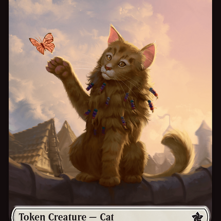 Elf Warrior // Cat (001) Doubled-Sided Token [Foundations Tokens]