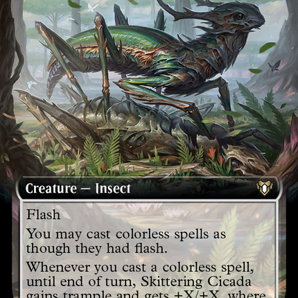 Skittering Cicada (Extended Art) [Commander Masters]