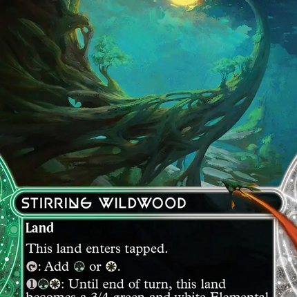 Stirring Wildwood (0129) (Borderless) (Galaxy Foil) [Edge of Eternities: Stellar Sights]