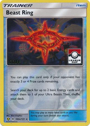 Beast Ring (102a/131) (League Promo Staff) [Sun & Moon: Forbidden Light]