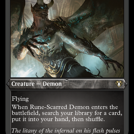 Rune-Scarred Demon (Foil Etched) [Commander Masters]