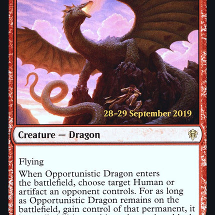 Opportunistic Dragon [Throne of Eldraine Prerelease Promos]
